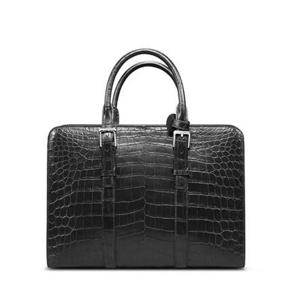 

cestbeau new Nile crocodile skin male briefcase male portable bag Genuine crocodile leather belly Men Laptop bag