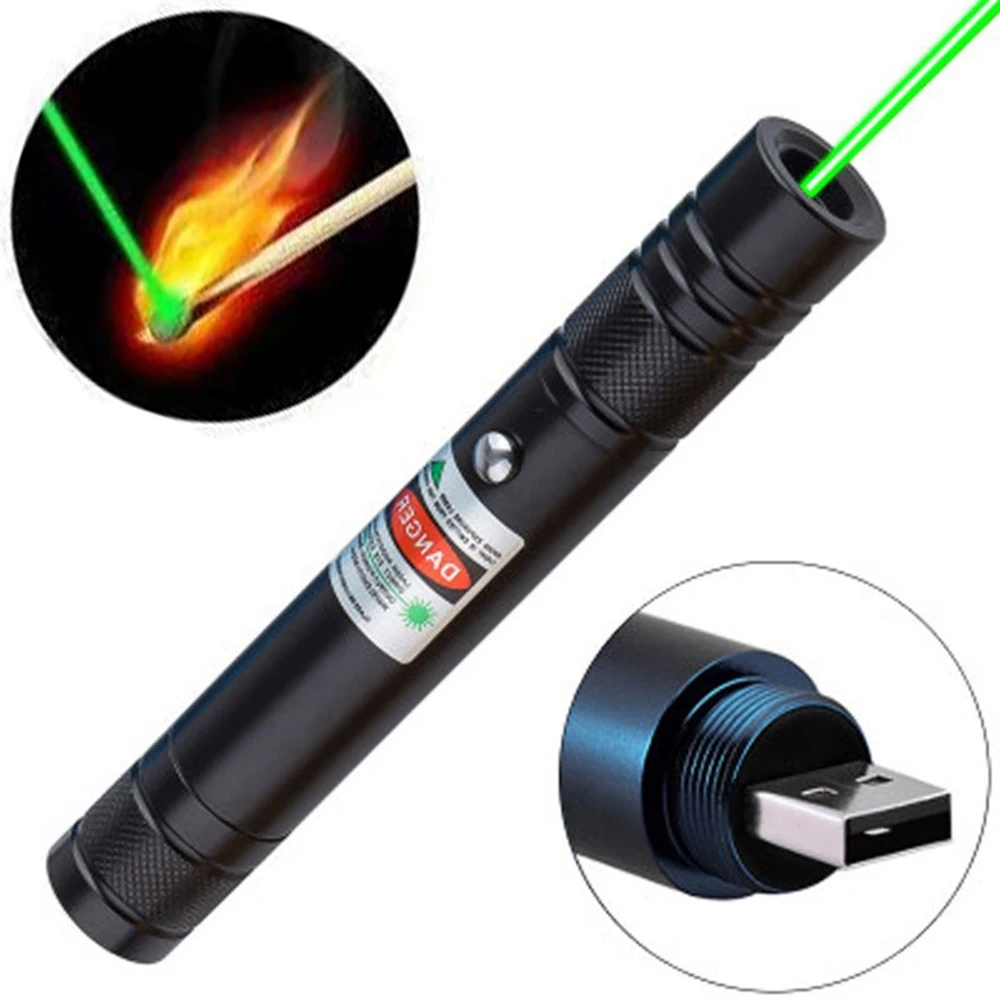 

High-power laser sight, rechargeable USB green laser pointer, built-in battery, adjustable focus green and red laser sight