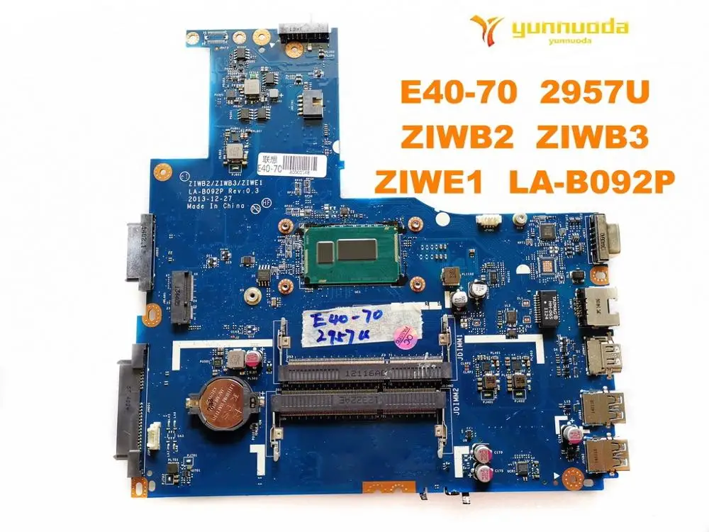 Оригинальный Для Lenovo E40-70 Материнская плата ноутбука 2957U ZIWB2 ZIWB3 ZIWE1 LA-B092P
