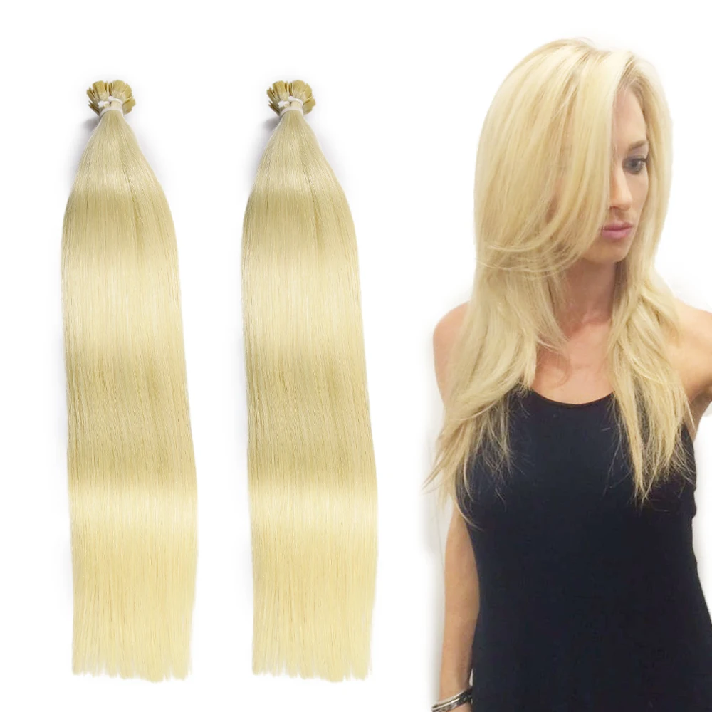 Russian Pre Bonded Human Hair Raw Double Drawn Remy Cuticle Intact Keratin Flat Hair Extensions 100g