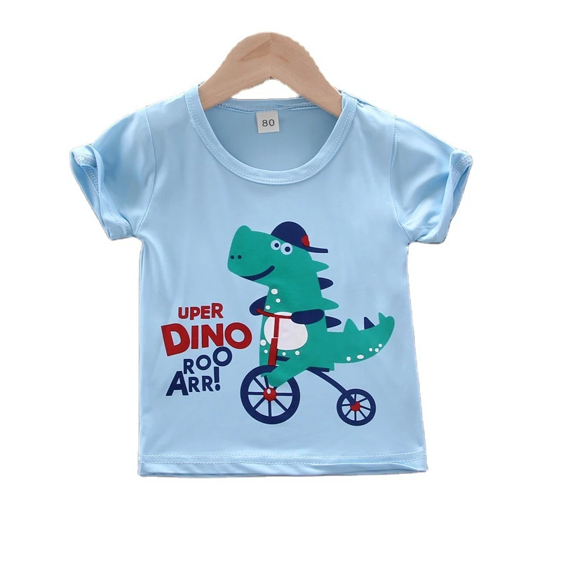 

Детская летняя повседневная одежда, хлопковая футболка с коротким рукавом для маленьких мальчиков и девочек, детская мультяшная футболка для малышей, модная одежда для младенцев