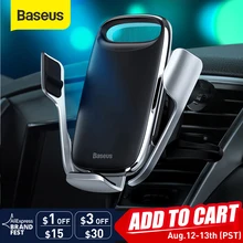 Baseus Car Phone Holder 15W wireless Charger for iPhone Quick Charge 3.0 Air Vent Mount Holder Car Wireless Charging Holder