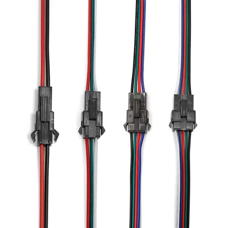 200 пар 2 3 4 5-контактный 22AWG RGB RGBW SM Женский штекер кабель для светодиодной ленты