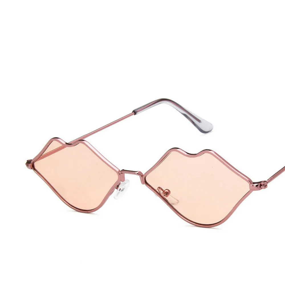 

Small Frame Sunglasses Women Retro Lips Mirror Metal Sun Glasses Female Vintage Brand Designer