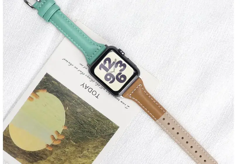 

High Quality Genuine Leather Loop band for iwatch series se 6 5 4 3 2 Bracelet Strap for Apple Watch Band 38mm 42mm 40mm 44mm