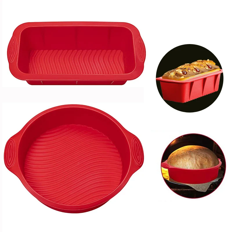 

Silicone Cake Mold Non-Stick Baking Mold Rectangle Round Silicone Bread Pan Toast Mousse Cake Mould Bakeware Kitchen Pastry Tool