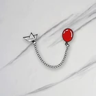 Эмалевые Броши с красными воздушными шарами и цепочка булавки джинсовой тканью, сумка для одежды, популярное ювелирное украшение, подарок для друзей, детей