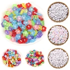 100200400 шт. 11 мм случайный акриловый цветок сердце бусины Алфавит бусины буквы для самостоятельного изготовления ювелирных изделий браслет