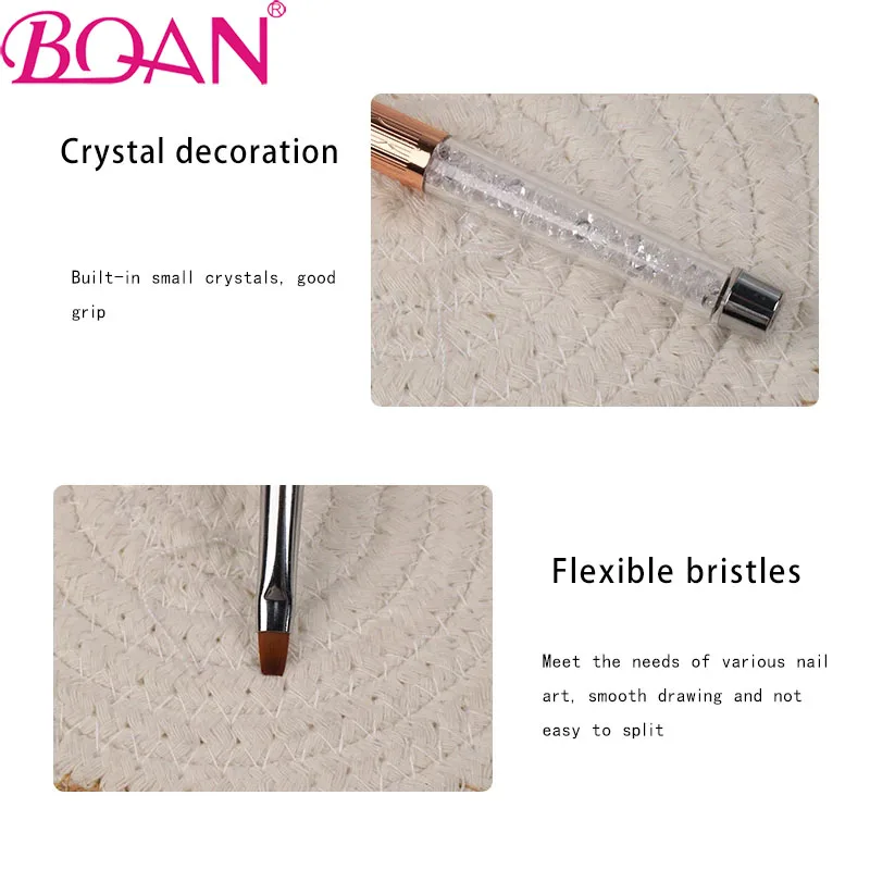 

BQAN Rhinestone Acrylic Liquid Powder Carving Nail Art UV Gel Extension Builder French Flower Painting Liner Brush Drawing Pen