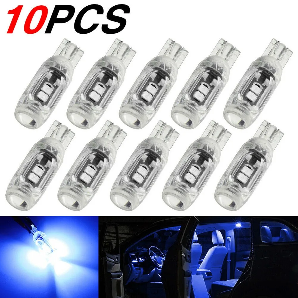 

10X T10 LED 5 SMD Car Dome Interior Lamp 194 168 W5W Wedge Side Light Bulbs Reading Door Light License Plate Lamp