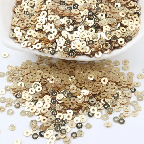 light gold Мини блестки 3 мм, плоские круглые ПВХ свободные блестки разноцветные Блестки для крафтовые украшения на свадьбу одежды платье DIY аксессуар 20 г - Цвет: light gold