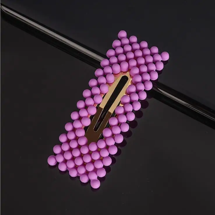 Purple Square Элегантные жемчужные заколки для волос для женщин и девочек, металлическая заколка-палочка, Шпилька для волос, Золотая ручная работа, корейский дизайн, аксессуары для укладки волос - Цвет: Purple Square
