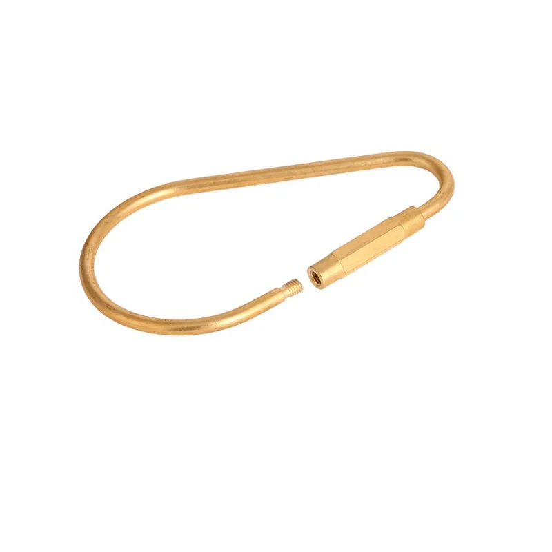 D образная пряжка с защитой от потери подвесной брелок латунная карабин зажим для