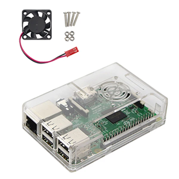 Новый защитный чехол + вентилятор для Raspberry Pi 3 ABS корпус бесшумное рассеивание