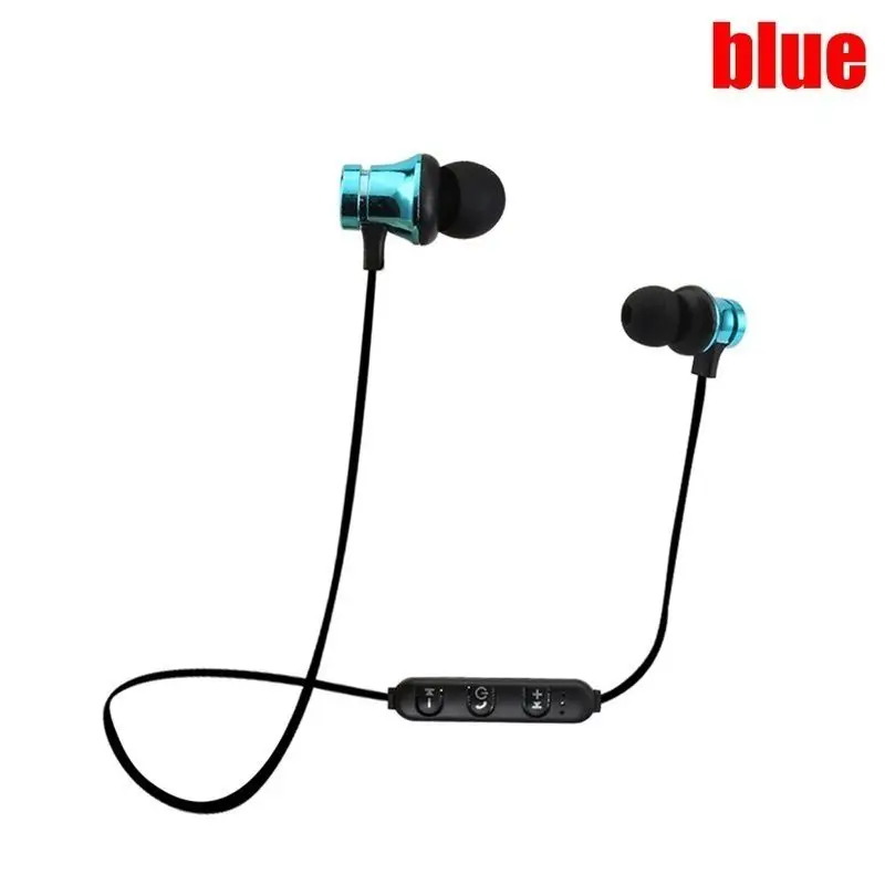 Синий Bluetooth 4,2 стерео наушники-вкладыши Наушники спортивная Гарнитура беспроводной магнитный наушник - Цвет: Синий