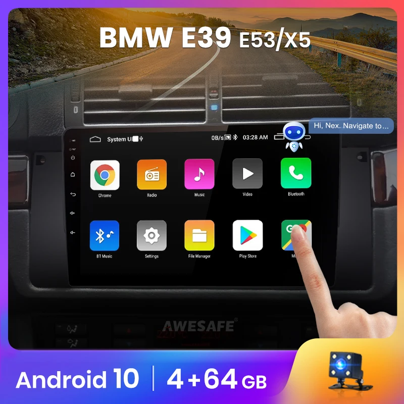 Автомагнитола AWESAFE PX9 для BMW E39 мультимедийный видеоплеер на Android 10 с GPS DVD