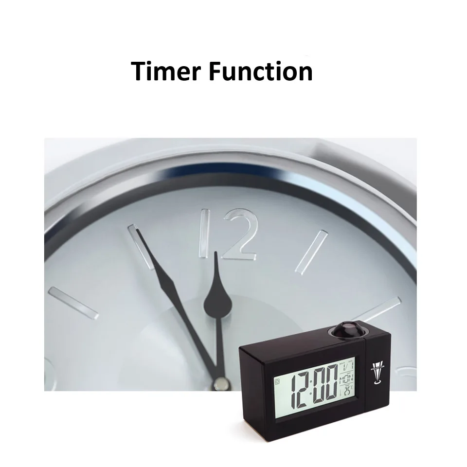 СВЕТОДИОДНЫЙ цифровой проекционный будильник температура термометр настольные