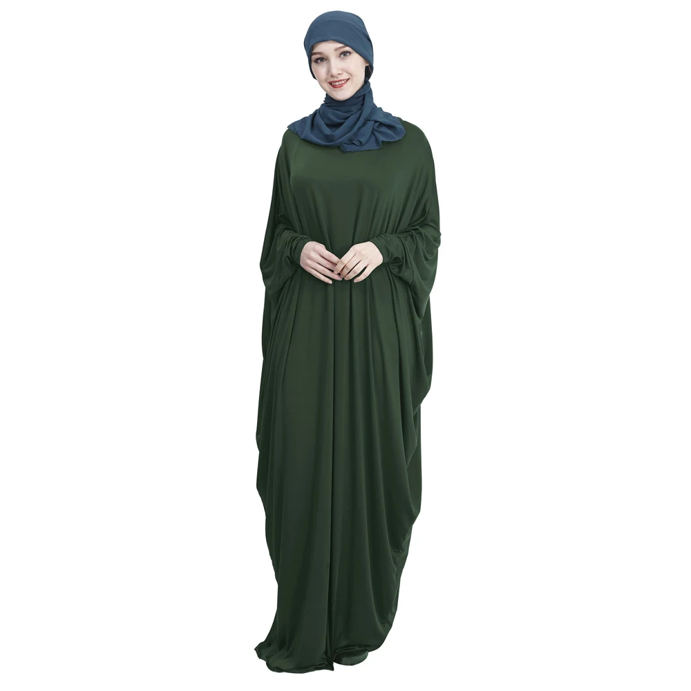 Abaya мусульманское женское длинное платье Jilbab Kaftan рукав летучая мышь Повседневный