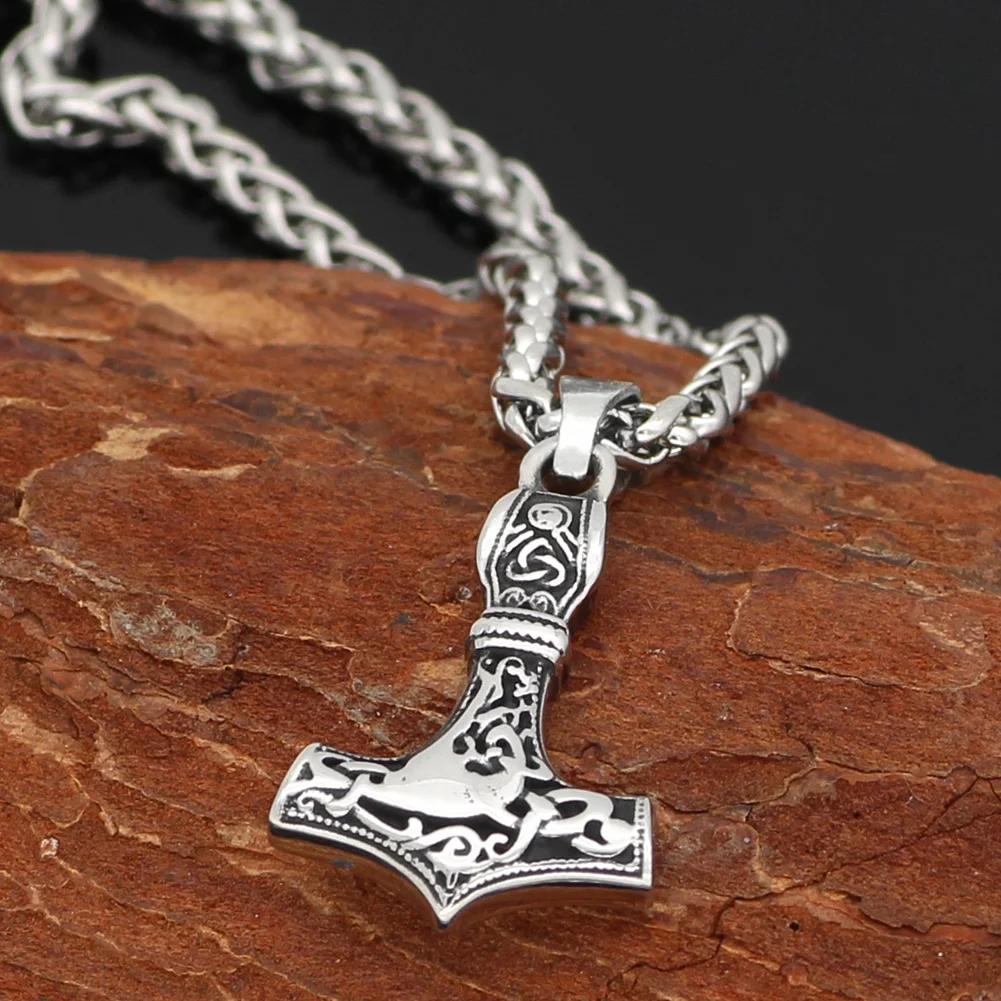 Скандинавский Викинг из нержавеющей стали rune small thor hammer Mjolnir подвеска ожерелье с
