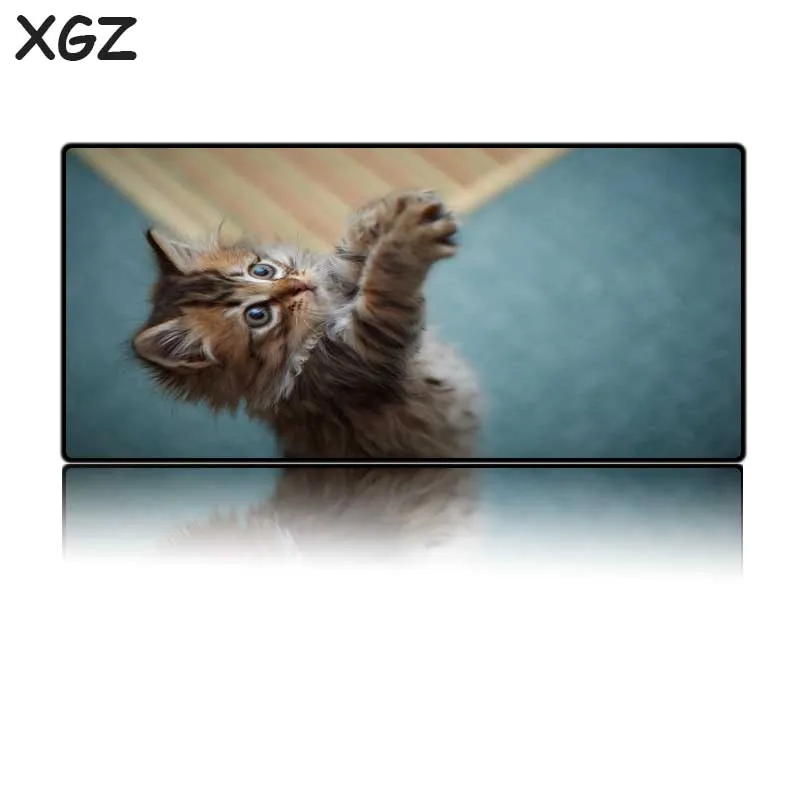 XGZ поддержка пользовательских животных большой коврик для мыши черный замок края озорной прыжки кошка стол для компьютера; стол коврик ткань резиновая нескользящая Xxl