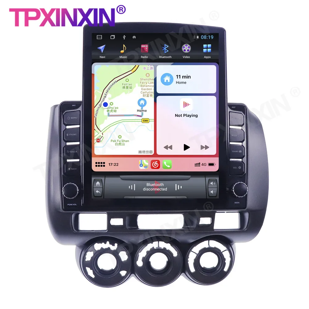 구매 테슬라 스타일 혼다 핏 2006-2008 자동 안드로이드 무선 카플레이 자동차 GPS 네비게이션 스테레오 수신기 6 + 128G 자동차 라디오 플레이어, 테슬라 스타일