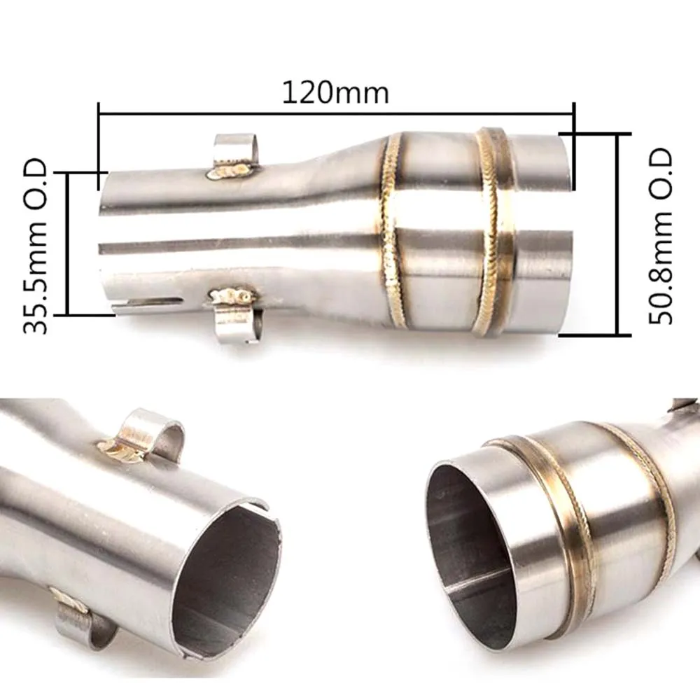 

TKOSM 51mm Motorcycle GP Exhaust Muffler Link Pipe Motorbike Muffler Escape Adapter Motorbike Middle Pipe Escape Connector
