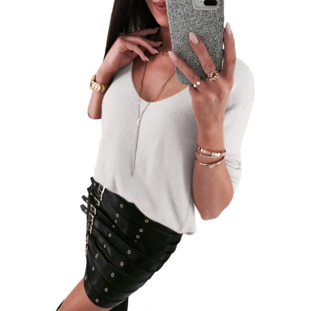 Женская блузка с V-образным вырезом открытой спиной | одежда