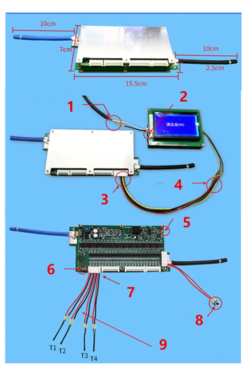 Защитная Плата Smart 10S к 24S BMS 300A 200A 100A 70A для литиевого аккумулятора баланс Bluetooth