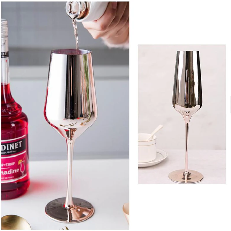 Розовое золото бокал шампанского красное вино бокалы для вечеринок бар ужин сок