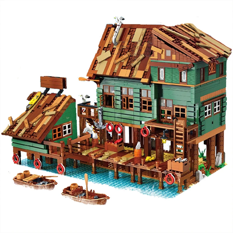 

MOC Street View Series 30102 Model Toys Captain's Wharf Compatible 21310 Old Fishing Building Blocks Bricks DIY Birthday Gifts