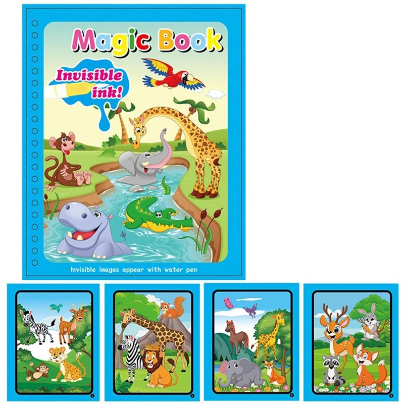 Animal Zoo Princess Magic Water Drawing Book Colorling Mermaid Cartoon Doodle Pen Board Toys Kids Children Gifts | Игрушки и хобби