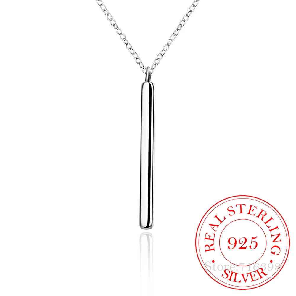 

Chic 925 Sterling Silver Bar Pendant Chocker Statement Necklaces Punk Style New Year's Gifts Fine Jewelry For Women Collares