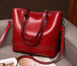 Сумка из натуральной кожи, женская сумка, Bolsos Mujer, роскошные сумки, женские сумки, дизайнерские винтажные Ретро большие вместительные повседневные сумки C817 - Цвет: Красный