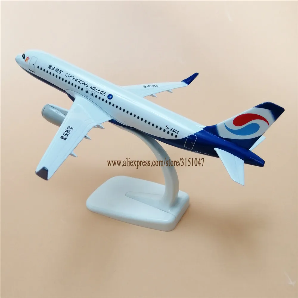 

20cm Air China Chongqing Airlines A320 Airbus 320 Airways Plane Model Alloy Metal Diecast Airplane Model Aircraft Kids Toys