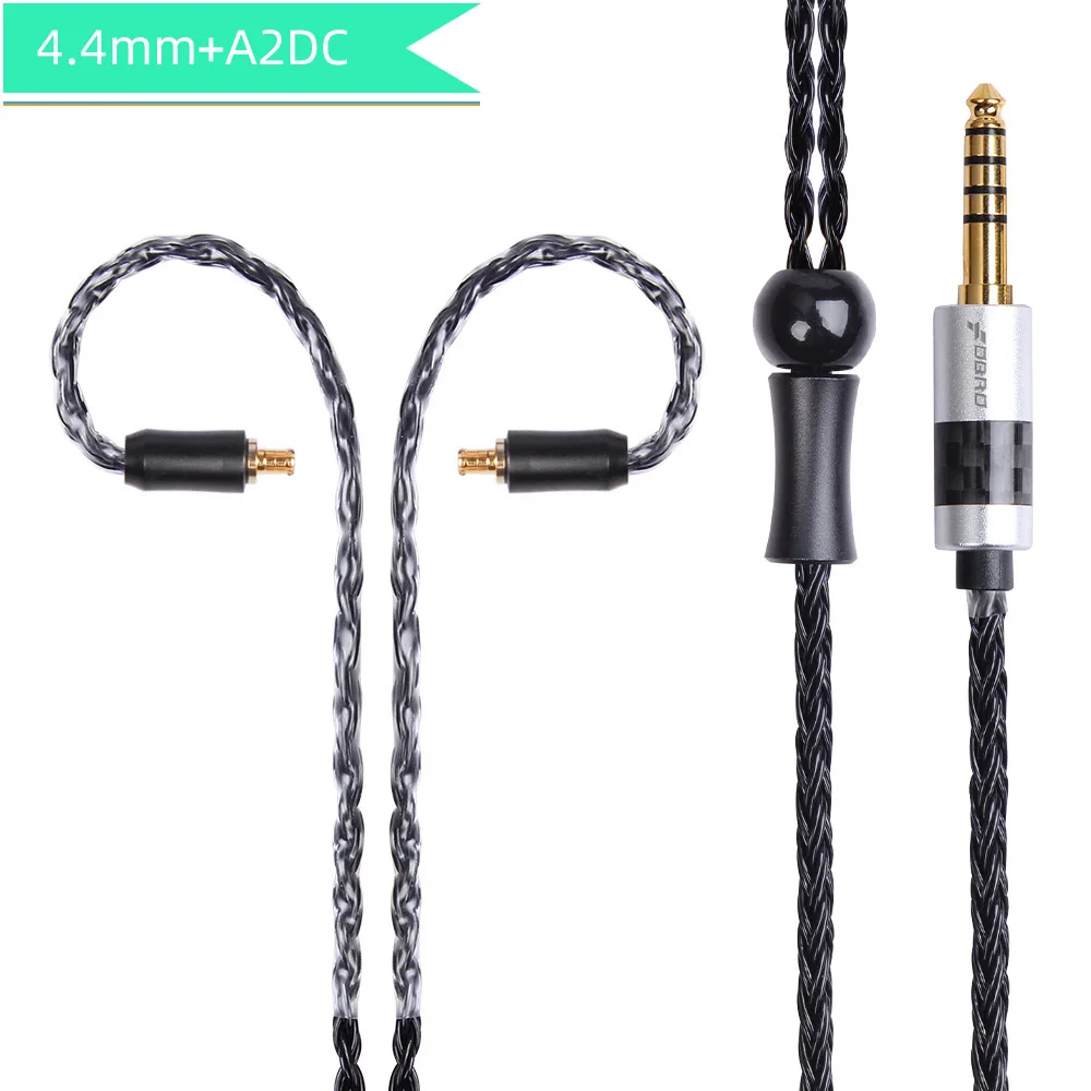 black 4.4mm A2DC FDBRO 16 ядер 2,5/3,5/4,4 мм с серебряным покрытием наушников обновления аудио провода наушники MMCX IE80 IM 2Pin 0,78 мм A2DC кабель SE425 SE535 - Цвет: black 4.4mm A2DC
