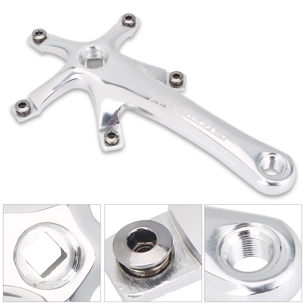 

1Pair 170MM Mountain Road Bike Alloy Single Crankset Repair Parts (Silver)Crankset;