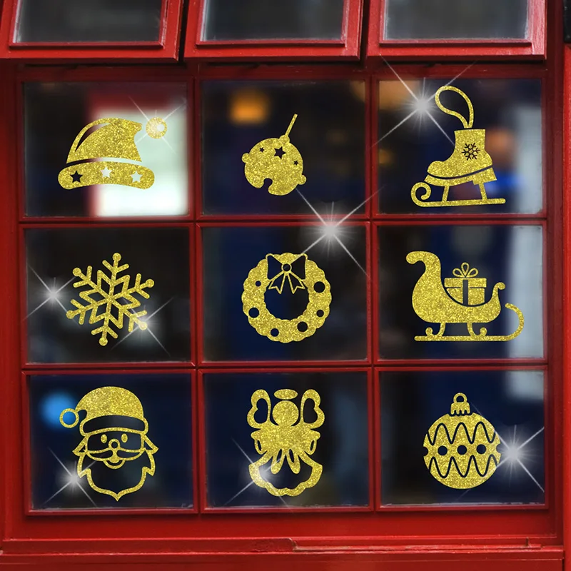 

[shijuekongjian] Christmas Window Stickers Vinyl DIY Wall Decals for Living Room Bedroom Shop Glass New Year Decoration
