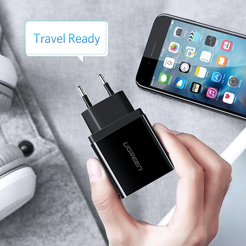 Ugreen USB зарядное устройство для iPhone Xs X 8 7 быстрое зарядное устройство для samsung Xiaomi huawei настенное зарядное устройство адаптер ЕС зарядное устройство для мобильного телефона