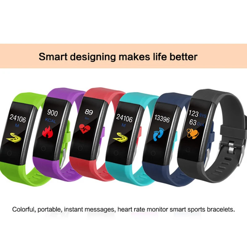 

Smart Bracelet Thermometer Smartband Heart Rate Fitness Tracker Bracelet Watch WhatsApp Reminder Smart Band Bracelet Men Women