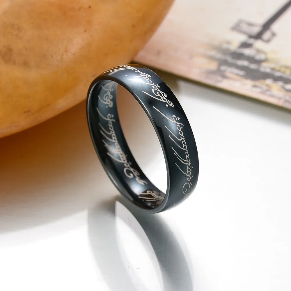 Black-6mm MMS модные кольца из нержавеющей стали 316L для мужчин и женщин, молитвенный Крест из Библейского лорда, кольца в стиле панк, модные мужские Подарочные ювелирные кольца - Цвет основного камня: Black-6mm