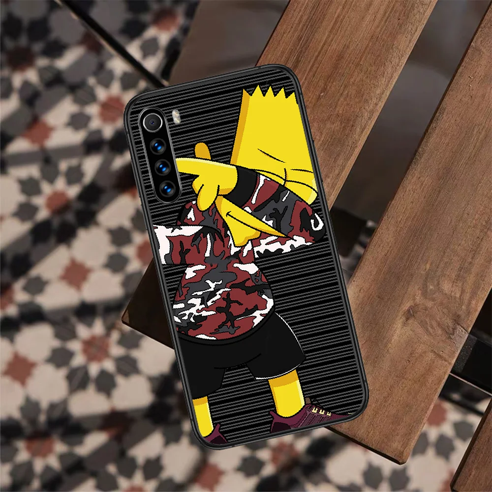 

Funny Simpsones Phone Case For XIAOMI Redmi Note 9 8 7 6 S A 10 A T S PRO K40 black Shell Luxury Cell Tpu Back 3D Etui Soft