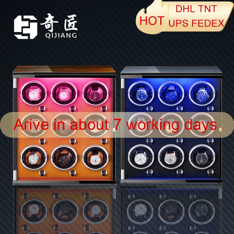 

[Newly Upgraded] Automatic Wooden Watch Winder Box Accessories Display Mechanical Rotating watch for men watch 9slot