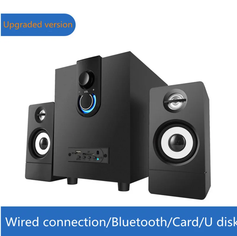 New Bluetooth 4.1 Wooden Multimedia Speaker 2.1 Overweight Subwoofer Audio USB Active Notebook | Электроника