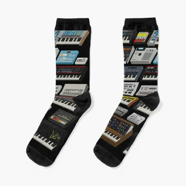 

Synthesizer And Drum Machine Fan Collect Crew Socks Black Comfortable Breathable Pattern Autumn Sports Unisex Best Girls Funny