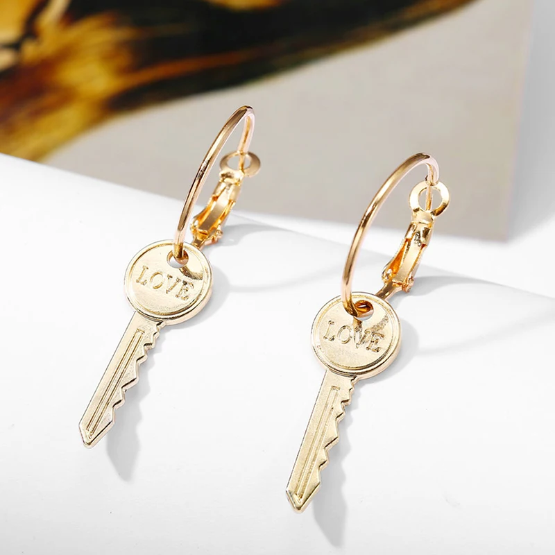 1 пара креативных простых винтажных персонализированных английских букв Love Key