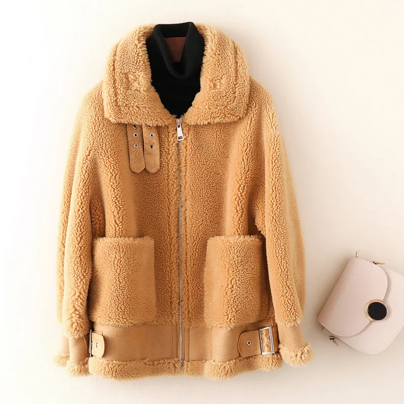 2020 зимнее модное пальто из гранулированной овчины свободная теплая меховая