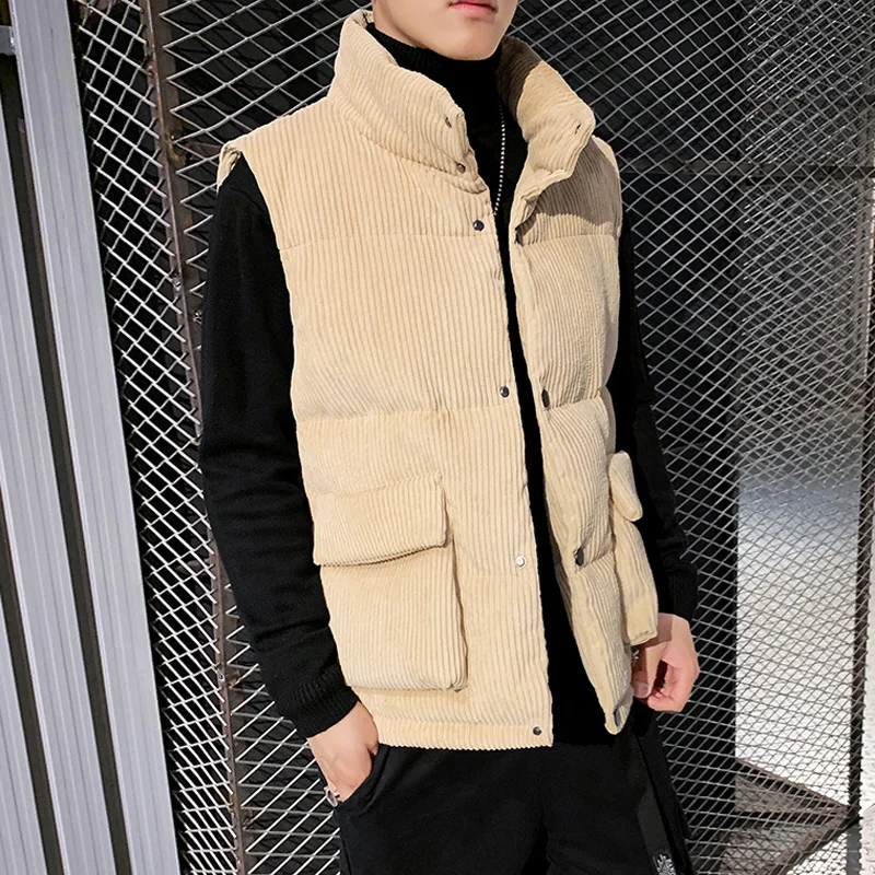 2019 осенние и зимние толстые вельветовые хлопчатобумажный жилет мужской Новинка