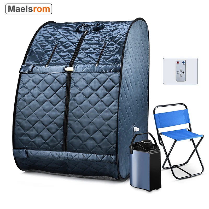 

Portable Steam Sauna Box, Foldable Steam Saunas for Home Spa, 3L & 800W Steam Generator with Protection, Bag & Chair Included