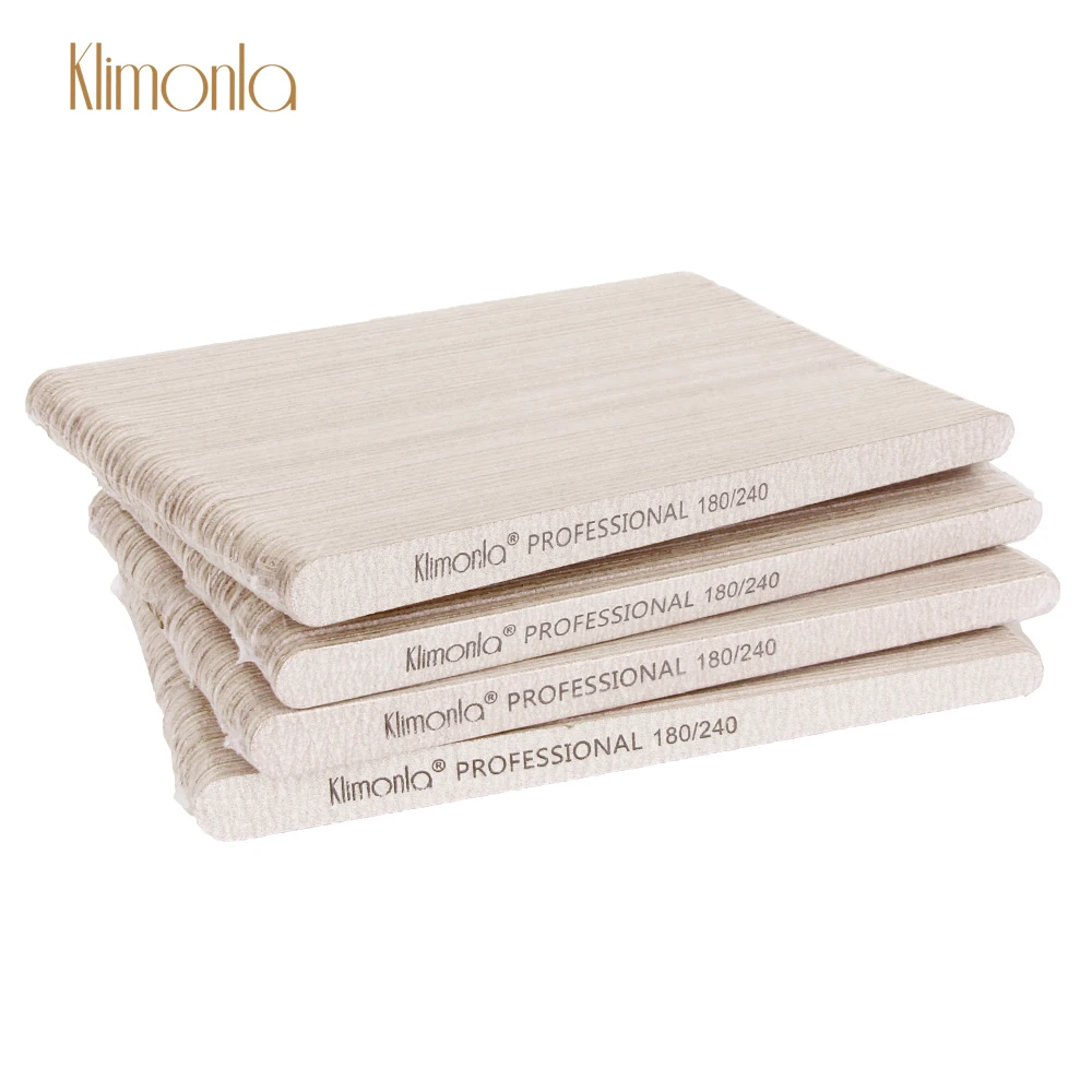 

100Pcs/Set Klimonla Gray Double Side Nail Files Sandpaper 180/240 Grit Wooden Nail Sanding Buffing Manicure Beauty Care Files