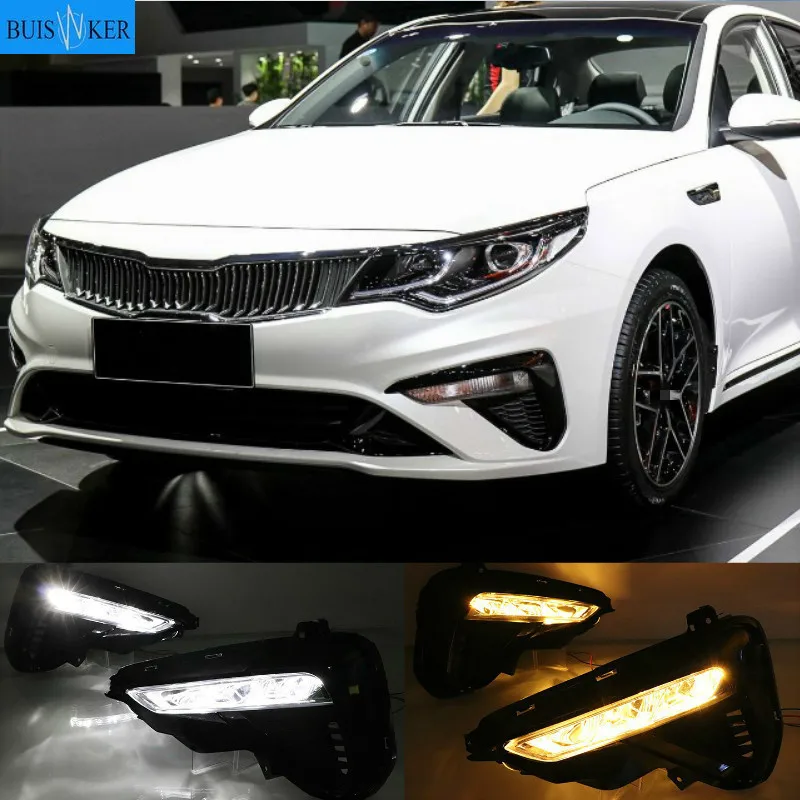 Pair LED DRL For Kia Optima K5 2014 2015 Daytime Running Light